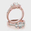 Oval 3 Stone Vintage Pave Ring