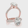 Oval Halo with Triple Pave Band