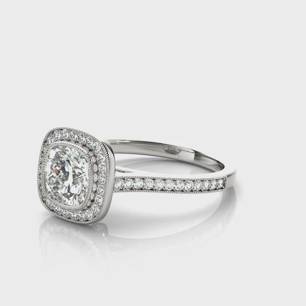 Cushion Halo Vintage RIng