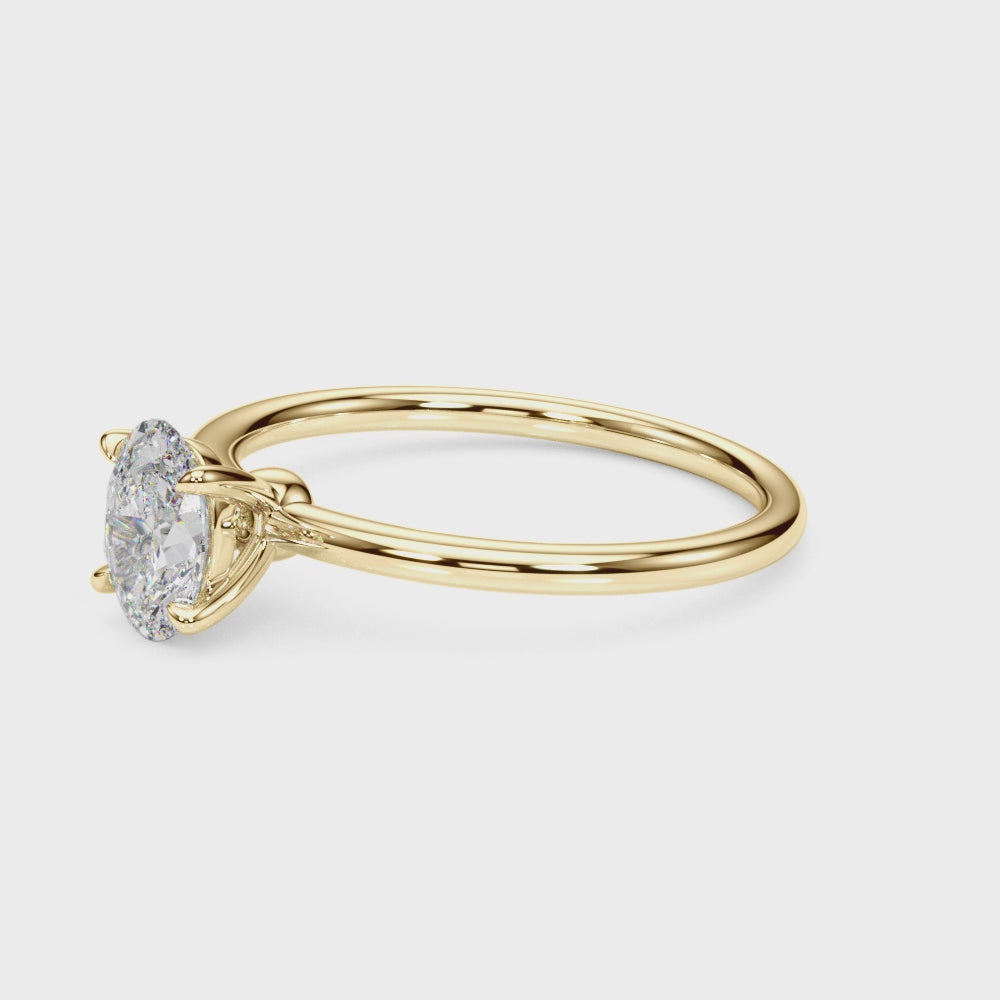 Sleek Oval Solitaire