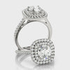 Round Double Halo Ring