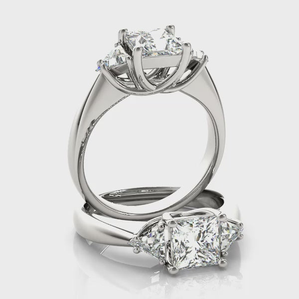 Princess 3 Stone with Trillions