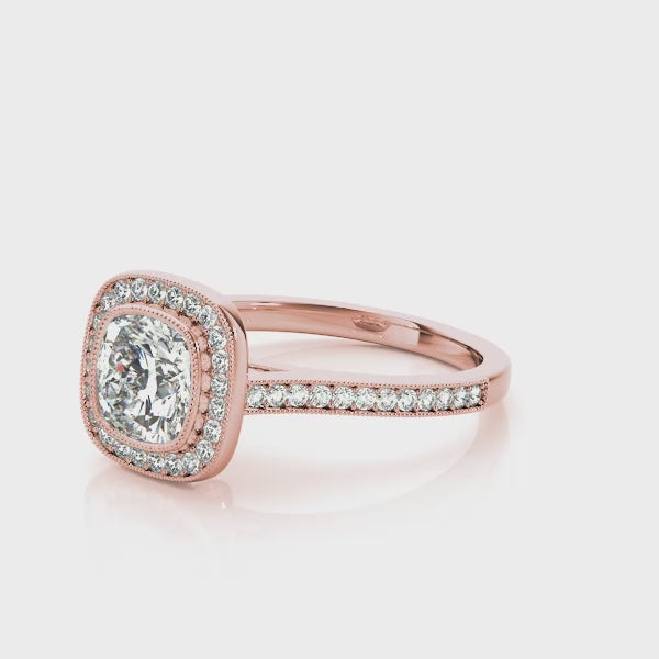Cushion Halo Vintage RIng
