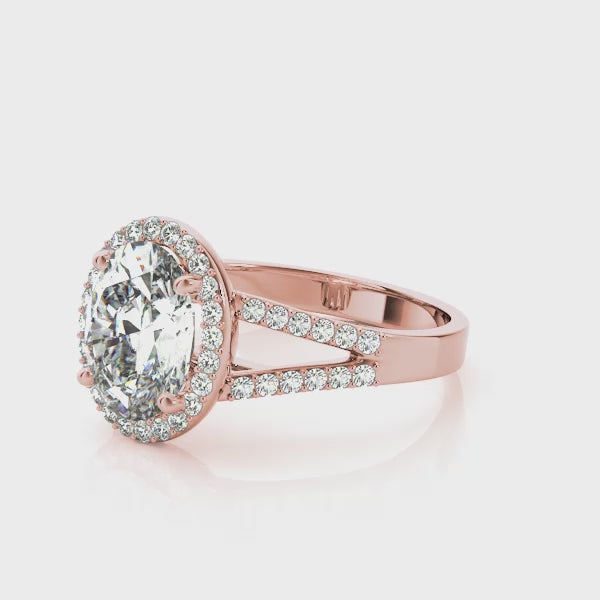 Oval Halo with Split Shank