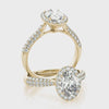 Oval Halo with Triple Pave Band