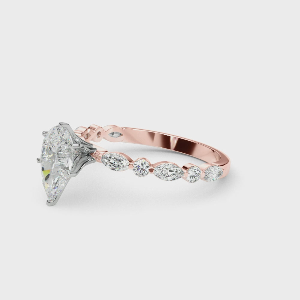 Pear with Marquise Alternating Band