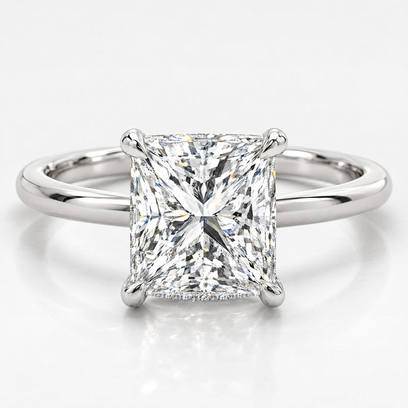 Princess Solitaire with Hidden Halo