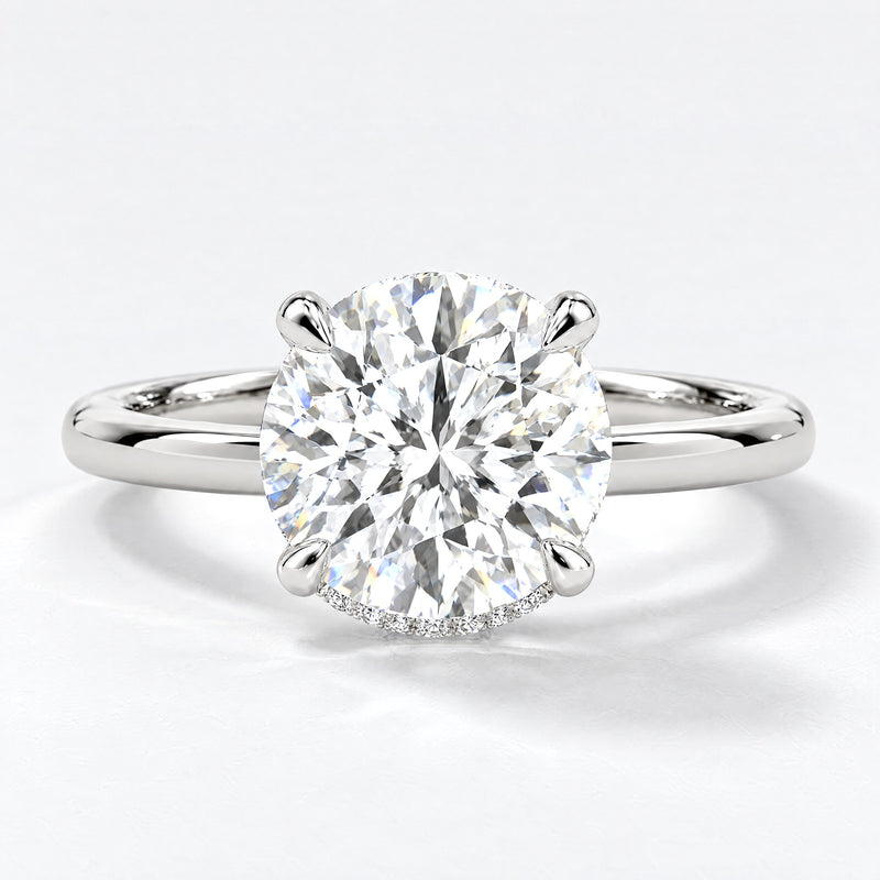 Round Solitaire with Pavé Hidden Halo