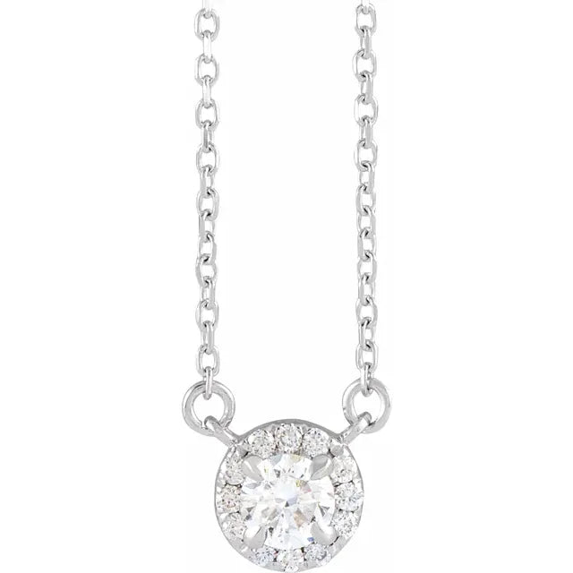1/3 CTW Lab-Grown Diamond Halo Necklace