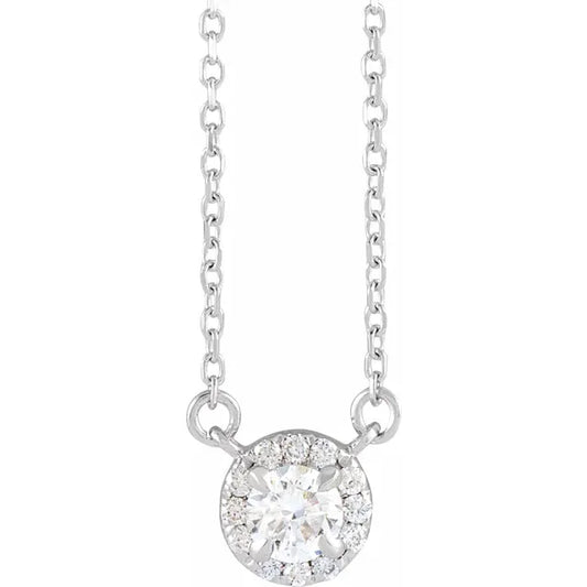 1/3 CTW Lab-Grown Diamond Halo Necklace