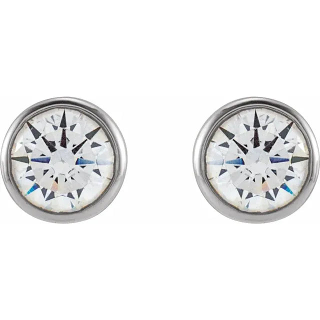 4 mm Round 1/2 CTW Lab-Grown Diamond Bezel Earrings