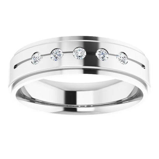 Spaced 5 Stone Moissanite Men's Band