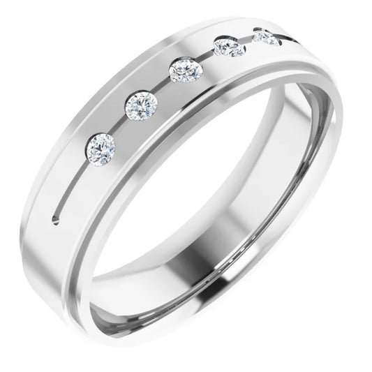 Spaced 5 Stone Moissanite Men's Band