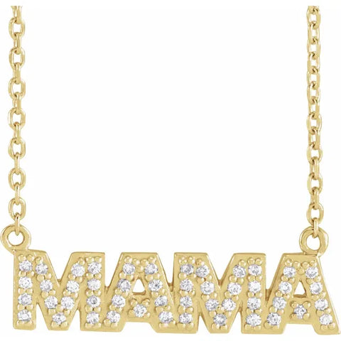 MAMA Diamond Block Font Necklace