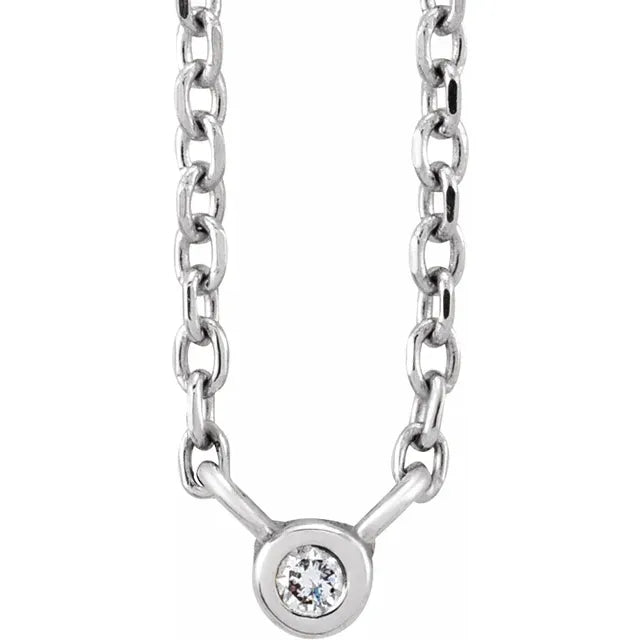 0.015 CT Diamond Bezel Solitaire Necklace
