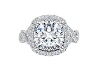 Cushion Infinity Halo Ring engagement ring on hand, video 1