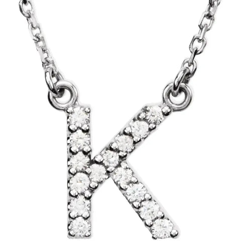 Natural Diamond Initial Necklace (1/8 CTW)