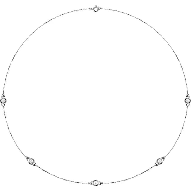 1/4 CTW Lab-Grown Diamond 5-Station 18" Necklace