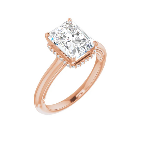 Radiant Solitaire with Hidden Halo