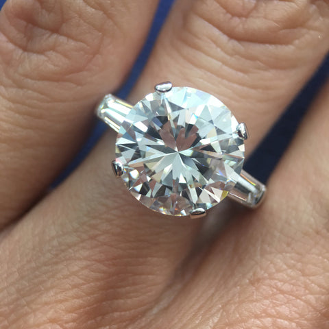 Round with Baguette Accent Ring