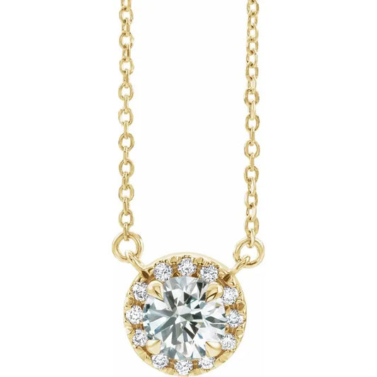 1/3 CTW Lab-Grown Diamond Halo Necklace