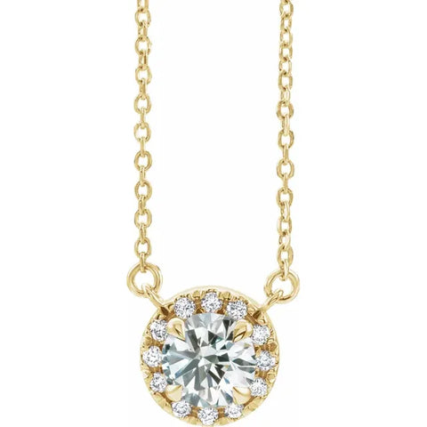 1/3 CTW Lab-Grown Diamond Halo Necklace