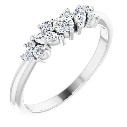 1/3 CTW Diamond Multi-Leaf Shape Ring