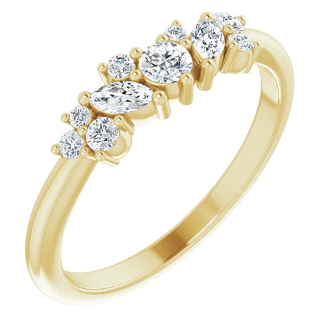 1/3 CTW Diamond Multi-Leaf Shape Ring