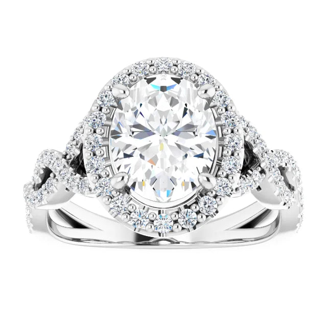 Oval Infinity Halo Ring