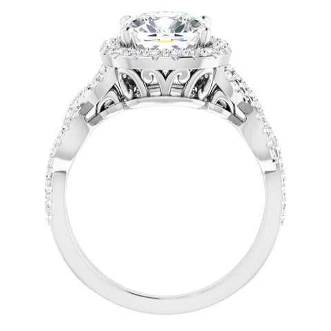 Cushion Infinity Halo Ring