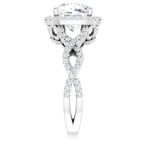 Cushion Infinity Halo Ring