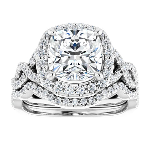 Cushion Infinity Halo Ring