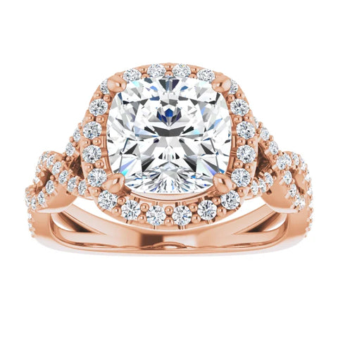 Cushion Infinity Halo Ring