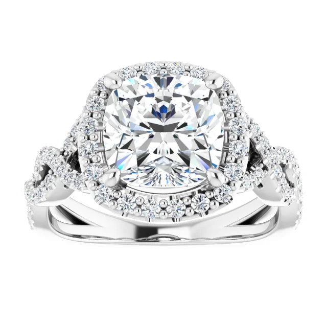 Cushion Infinity Halo Ring