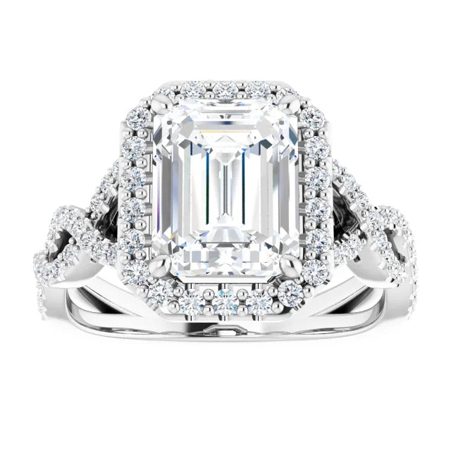 Emerald Infinity Halo Ring