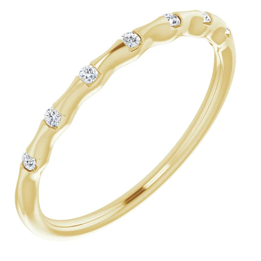 .06 CTW Diamond Bamboo Stackable Ring