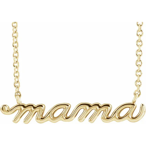 Mama Script Accent Necklace
