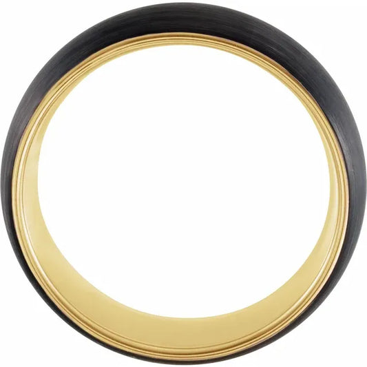 8 mm Tungsten Half 18K Gold Men's Band