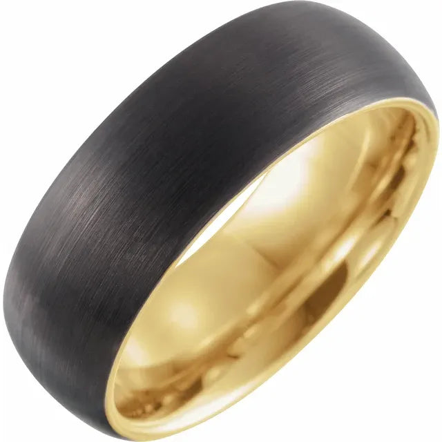 8 mm Tungsten Half 18K Gold Men's Band