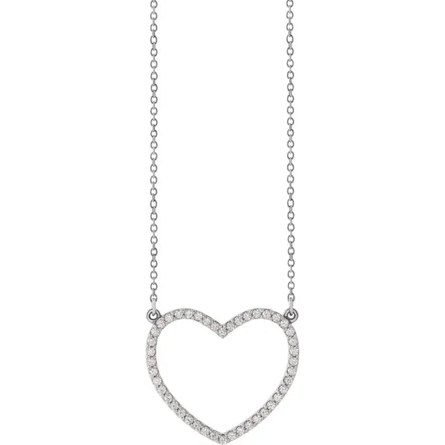 1/4 CT Natural Diamond Heart Necklace