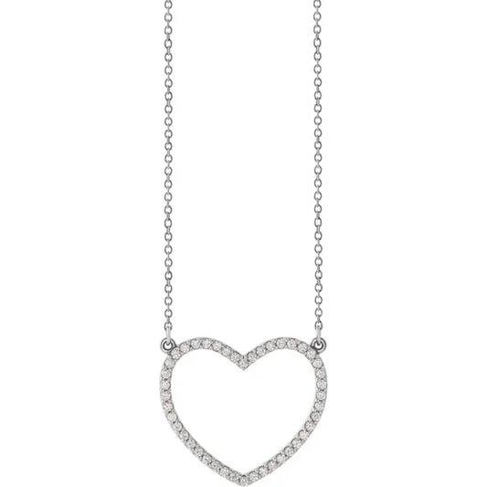 1/4 CT Natural Diamond Heart Necklace