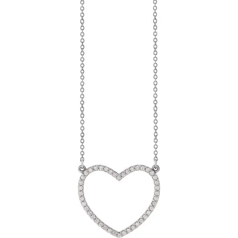1/4 CT Natural Diamond Heart Necklace