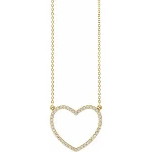 1/4 CT Natural Diamond Heart Necklace
