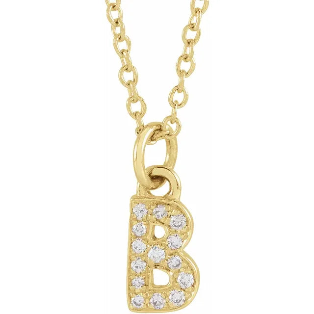 Natural Diamond Petite Initial Necklace
