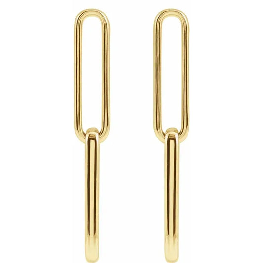 Elongated Flat Link Earrings