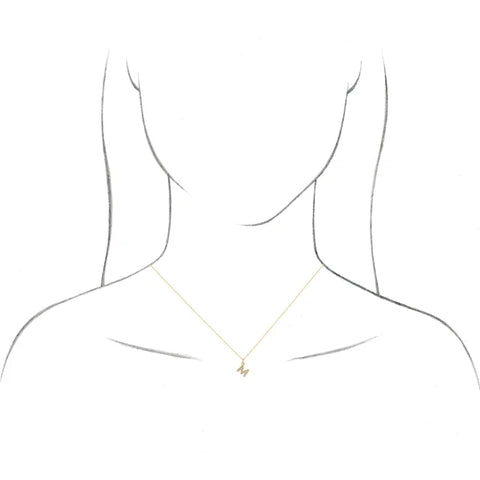Natural Diamond Petite Initial Necklace