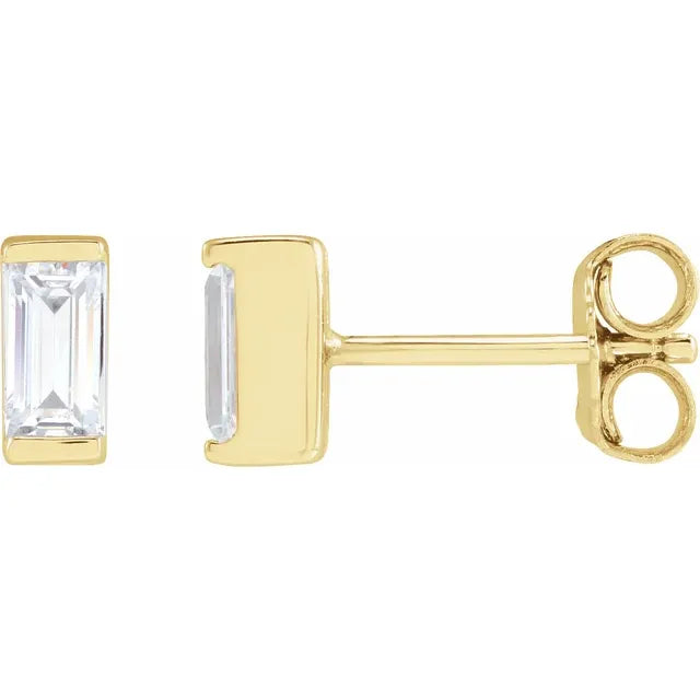 0.08 CTW Lab-Grown Diamond Baguette Earrings