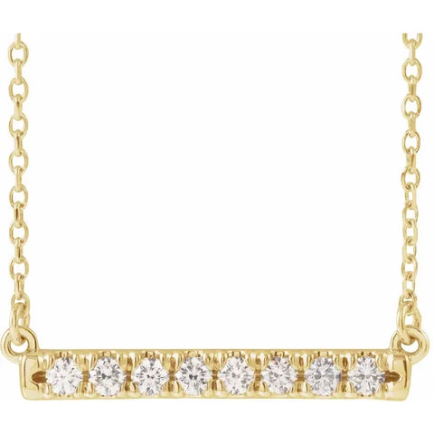 1/4 CTW Lab-Grown Diamond French-Set Bar 18" Necklace