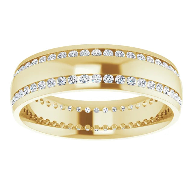Double Row Moissanite Men's Band (0.96 CT)