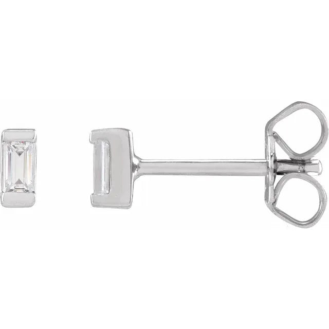 0.08 CTW Lab-Grown Diamond Baguette Earrings